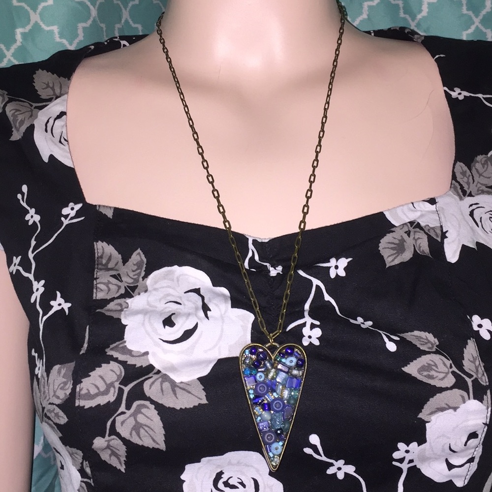 Blue heart necklace
